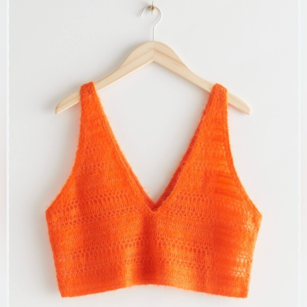 NEW & other stories wool blend Crochet Knit Crop Top Small